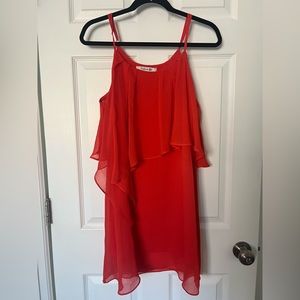 Forever 21 Coral Red Tiered dress Medium